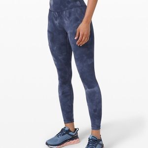 lululemon limited edition navy tie dye wunder under leggings